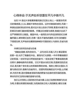 心得体会：于无声处听惊雷在平凡中铸不凡