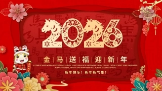 2026年会PPT创意剪纸风企业年会颁奖典礼新春联欢会模板