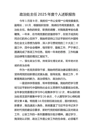 公安系统领导2025年度个人述职报告（个人总结）