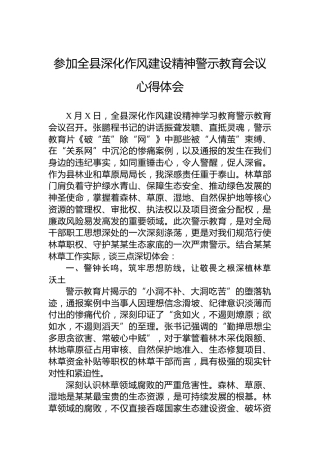 参加全县深化作风建设精神警示教育会议心得体会