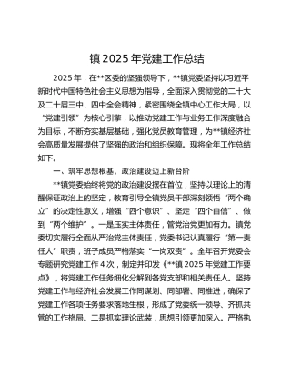 镇2025年党建工作总结
