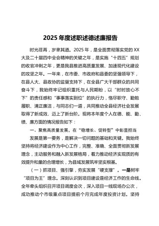 2025年度述职述德述廉报告（2）
