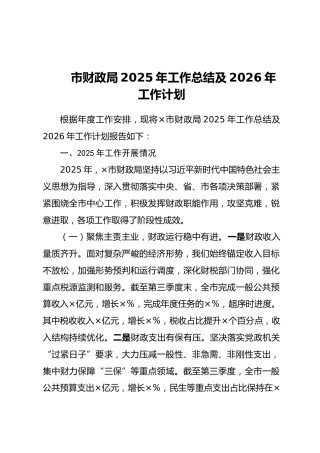 市财政局2025年工作总结及2026年工作计划_1