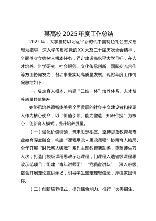 某高校2025年度工作总结