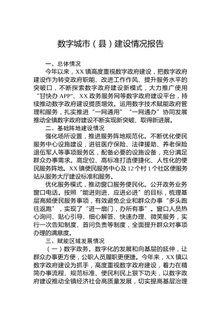 数字城市（县）建设情况报告