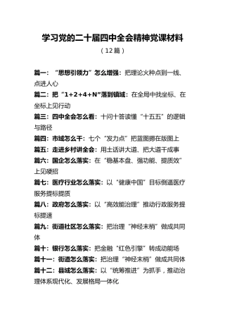 二十届四中全会精神宣讲党课合集【12篇】