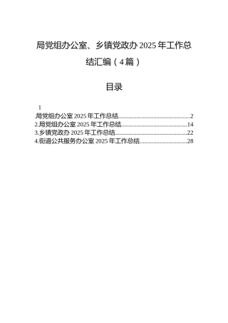 局党组办公室、乡镇党政办2025年工作总结汇编（4篇）
