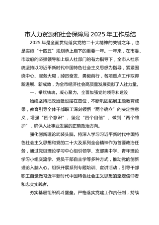 市人力资源和社会保障局2025年工作总结-