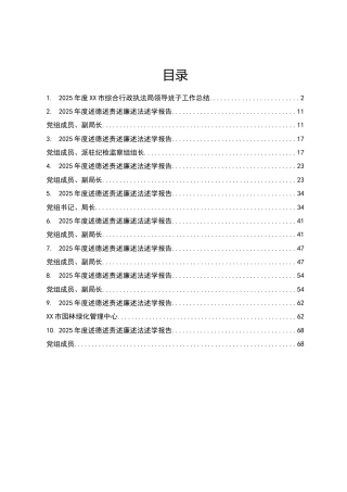 XX市综合行政执法局领导班子工作总结及个人五述报告汇编10篇