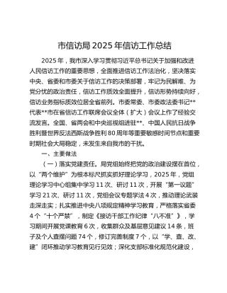 市信访局2025年信访工作总结