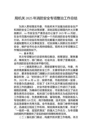 局机关2025年消防安全专项整治工作总结