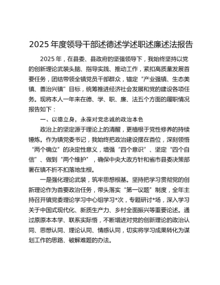 2025年度乡镇干部述德述学述职述廉述法报告