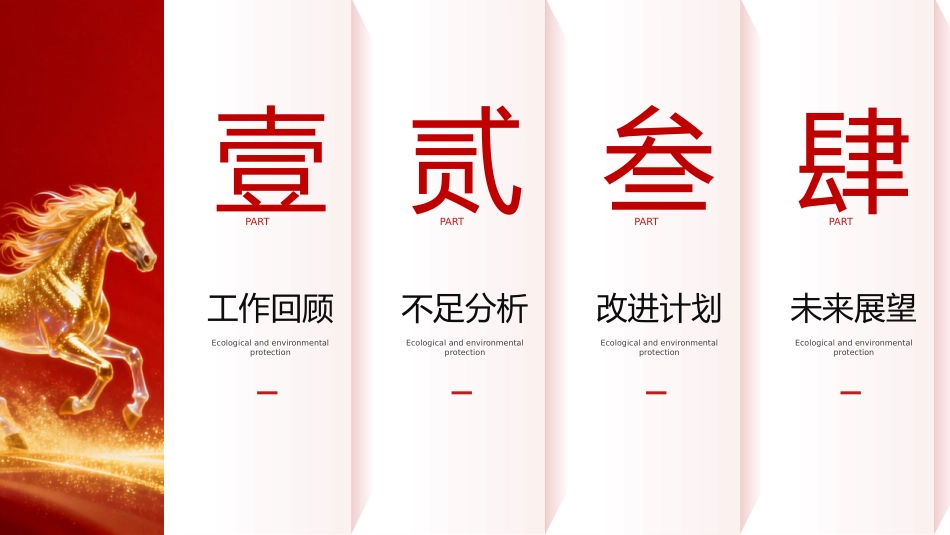 2026马到成功工作总结PPT红金光效年终总结新年计划模板_第2页