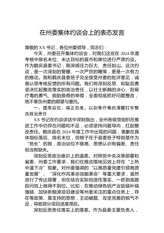 在州委集体约谈会上的表态发言