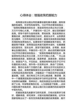 心得体会：增强政策把握能力
