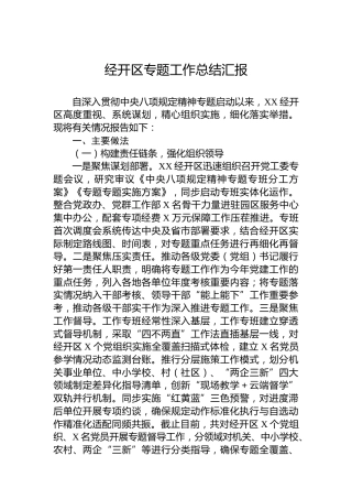 经开区专题工作总结汇报