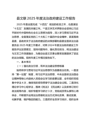 县文联2025年度法治政府建设工作报告