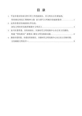 经验交流系列第1463期（4篇）甘肃省文明办主任会议交流发言材料汇编