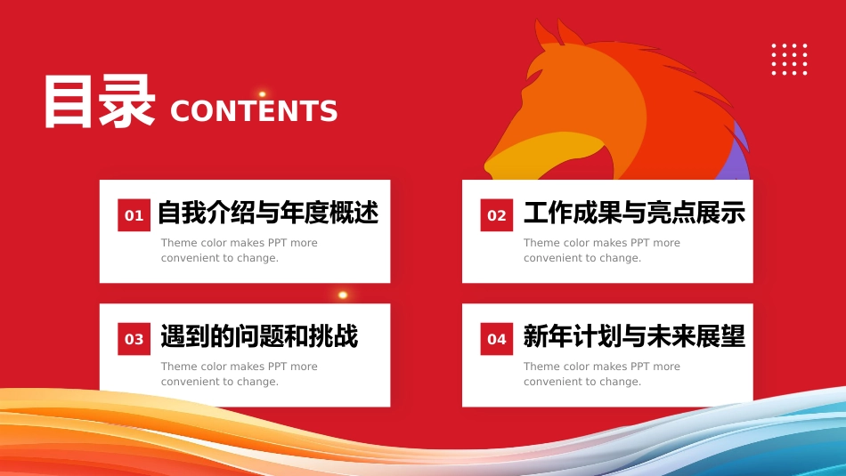 红色创意马年总结及规划PPT模板_第2页