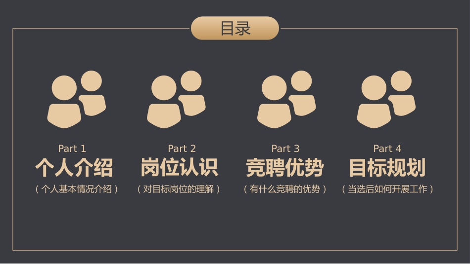 简约黑金风岗位竞聘报告通用PPT模板_第3页