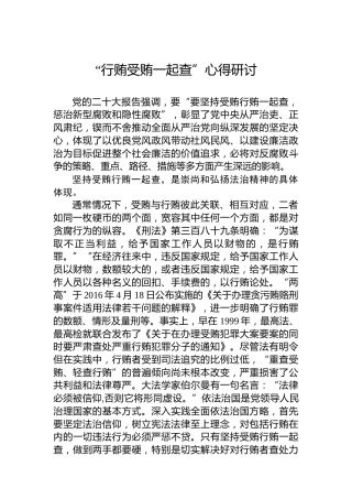 “行贿受贿一起查”心得研讨