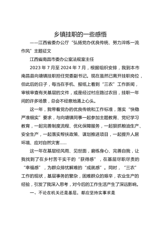 乡镇挂职的一些感悟