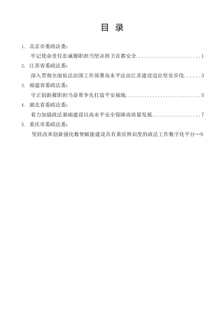 经验交流系列第1479期（6篇）中央政法工作会议交流发言材料汇编