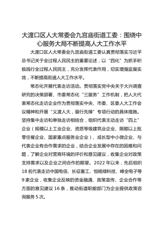 围绕中心服务大局 不断提高人大工作水平