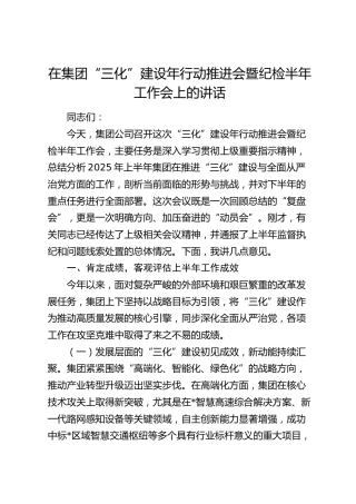 在公司“三化”建设年行动推进会暨纪检半年工作会上的讲话