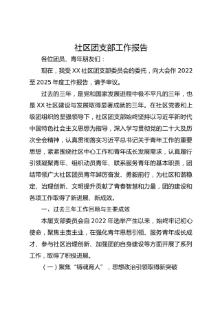 社区团支部工作报告