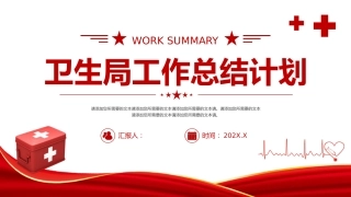 简约风卫生局工作总结计划PPT模板