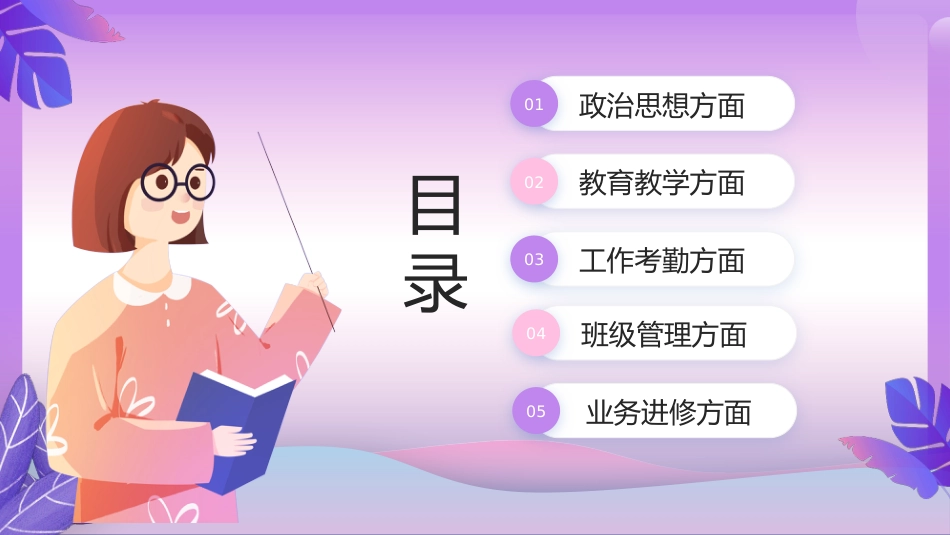 小清新教师年终总结PPT模板_第3页