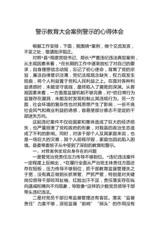 警示教育大会案例警示的心得体会