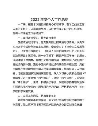 2022年度个人工作总结