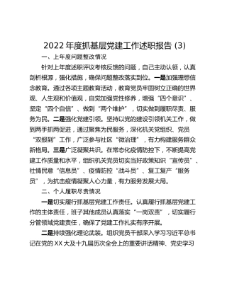 2022年度抓基层党建工作述职报告 (3)