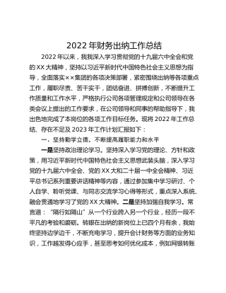 2022年财务出纳工作总结