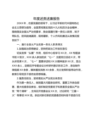 年度述责述廉报告