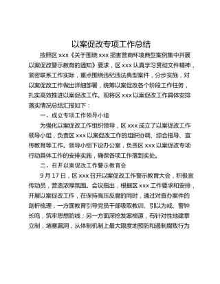 以案促改专项工作总结