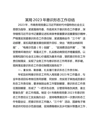 某局2023年意识形态工作总结