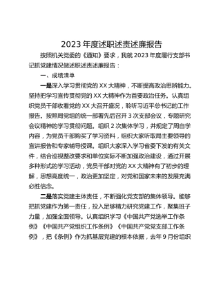 2023年度述职述责述廉报告