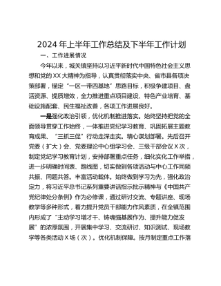 2024年上半年工作总结及下半年工作计划