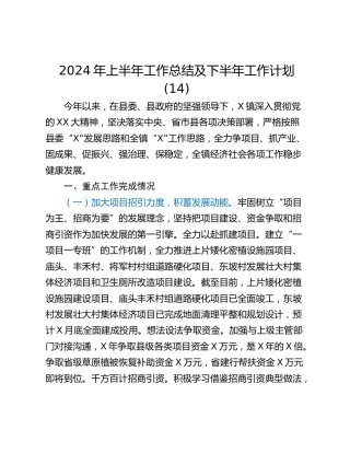 2024年上半年工作总结及下半年工作计划 (14)