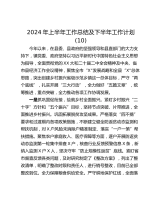 2024年上半年工作总结及下半年工作计划 (10)
