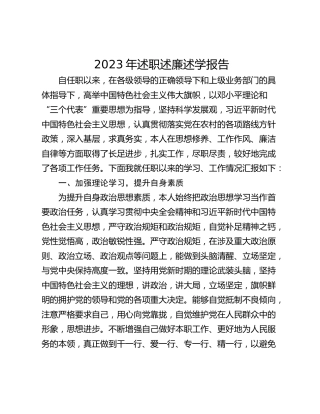 2023年述职述廉述学报告
