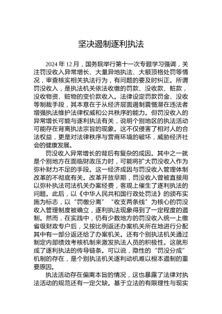 坚决遏制逐利执法