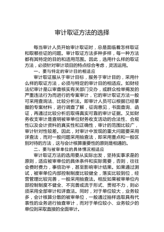 审计取证方法的选择