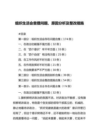 06-3 查摆问题-组织生活会查摆问题汇总（200例）