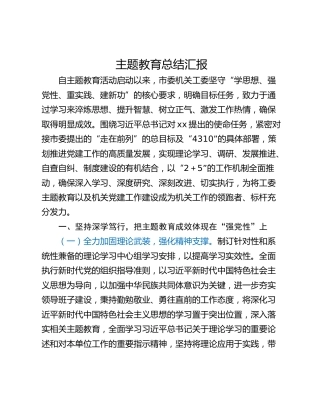 主题教育总结汇报