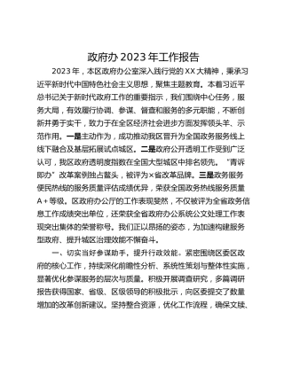 政府办2023年工作报告