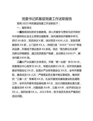 党委书记抓基层党建工作述职报告_1